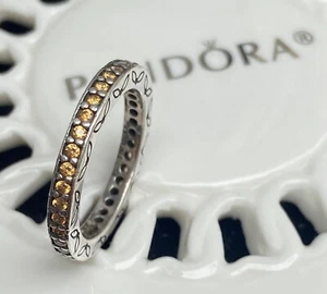 Authentic Pandora Yellow Eternity Band #190616CZM-54 Size 7 - Picture 1 of 5