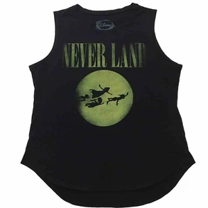 Canotta Disney Peter Pan XL nera gialla grafica maglietta muscolare Fairycore Y2K spiaggia - Foto 1 di 9