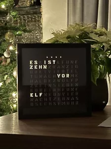 Wortuhr WordClock LeseUhr Tischuhr Schwarz - Bild 1 von 1