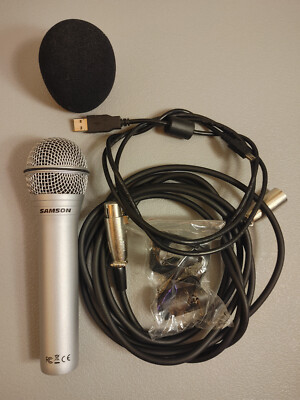 Samson Q2U USB/XLR Dynamic Microphone, Silver