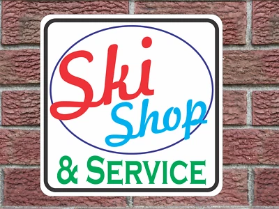 Ski Shop & Service Metal Sign vintage Look and Design - Изображение 1 из 4