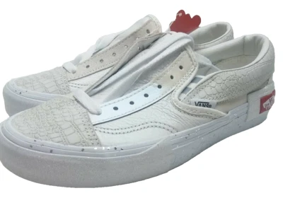 Zapatos Vans sin cordones de encaje brillante cocodrilo perla blanco beige para mujer talla 7 Foto 1 de 4