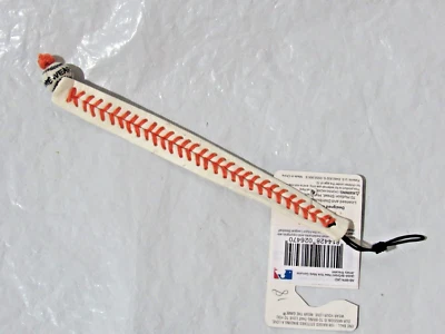 Brazalete de costura de béisbol blanco en blanco con costuras naranjas del equipo Foto 1 de 2