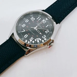 Citizen Q&q QB38-315 Wrist Watch Analog Waterproof Leather Belt Men's Navy Japan - Picture 1 of 6