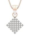 SI1 G 1.20Ct Genuine Diamond Prong Set 14K Gold Fashion Pendant Necklace 1.16"