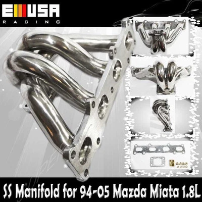 Colector de acero inoxidable para 94-05 Mazda Miata MX5 1,8 L DOHC T25/T28 brida Foto 1 de 4
