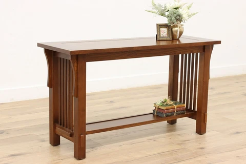 Arts & Crafts Mission Oak Design Vintage Sofa or Hall Console Table #45005 Cover