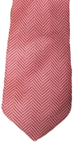 BIJOUX TERNER Neck Tie Genuine Silk Red Herringbone Hand Made in China 60” 4” - Picture 1 of 7