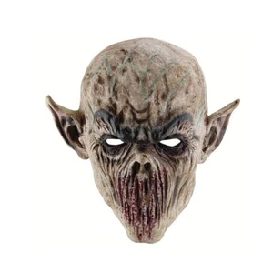 Maschera di Halloween cosplay spaventoso senza bocca grande orecchio inquietante viso intero diavolo oggetto di scena - Foto 1 di 6
