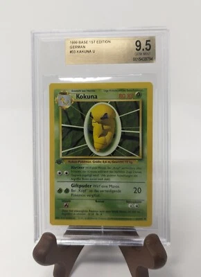 BGS 9.5 1st Edition Kakuna #33 German Base Set Pokemon Card Kokuna Beckett - Image 1 of 2