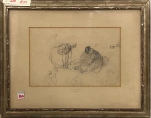 Jean Veber Drawing: "Human study" - Picture 1 of 4