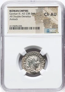 Impero Romano - Gordiano III - AD 238-244 - Argento Doppio Denario - NGC Ch AU - Foto 1 di 4