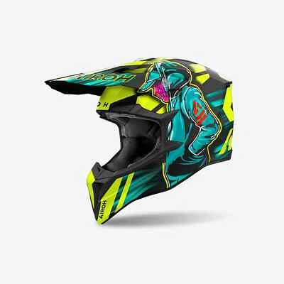 CASCO CROSS OFFROAD ENDURO INTEGRALE AIROH WRAAAP  Cyber yellow matt TAGLIA xs - Immagine 1 di 2