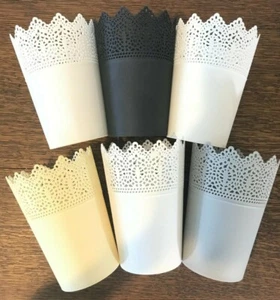 NEW Mixed Lot 6 Orchid Plastic Planter Pots Modern Decorative Garden Lace Border - Picture 1 of 8