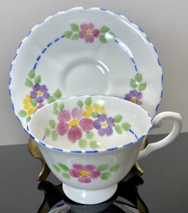 Tuscan Fine English Bone China Made In England Tasse & Untertasse handbemalt Blumen - Bild 1 von 12