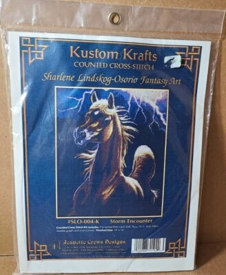 Kustom Krafts STORM ENCOUNTER Horse Counted Cross Stitch Kit SLO-004-K    (K3) - Image 1 of 3
