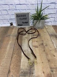 Dog Leash Multifunctional Genuine Brown Leather Hands Free Long Training Pet - Picture 1 of 9