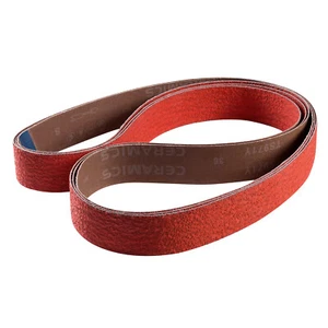 Cinturones de lijado de cerámica de 2"x72" 3PK - 36 granos (extra gruesos) para acero inoxidable/titanio - Imagen 1 de 8