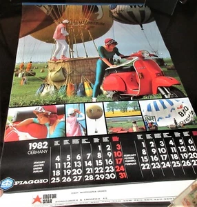 UNIQUE VINTAGE GREEK 1982 PIAGGIO HELLAS MOTOR STAR VEHICLES WALL CALENDAR - Picture 1 of 9