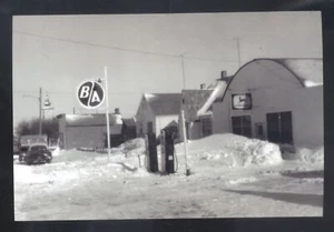 ECHTFOTO HOLDFAST SASKATCHEWAN B/A SERVICE TANKSTELLE SCHNEE POSTKARTE KOPIE - Bild 1 von 1