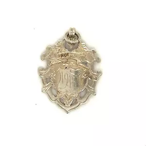 Antik Sterlingsilber Schild Chester Assay Büro geschnitzt 1915 Anhänger Charm Anhänger - Bild 1 von 7