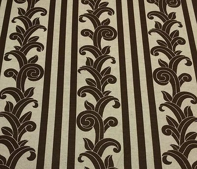 BRAEMORE PALLADIUM CHOCOLATE STRIPE CUSHION FURNITURE FABRIC BY THE YARD 54"W - Image 1 of 4