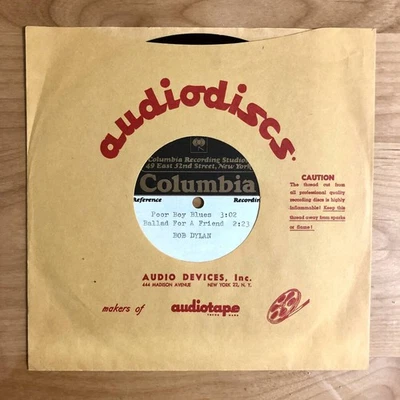 BOB DYLAN- Poor Boy Blues(10inch)-Test Acetate-Original From US-Ultra Rare-Ex - Photo 1/4