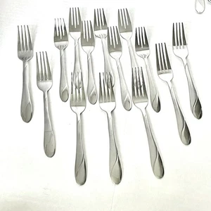 Cambridge SWIRL SANDGABELN 7 Tafelgabeln + 7 Salatgabeln Edelstahl Besteck - Bild 1 von 14