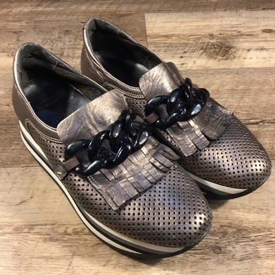 Mocasines de plataforma Soft Waves Cadie para mujer talla 37,5 EE. UU. 7 de cuero metálico Foto 1 de 4