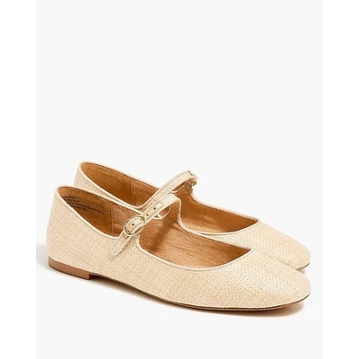 J. Crew Woven Mary Jane Flats Women’s 9 Tan Neutral Minimalist Office Career  - Image 1 of 4