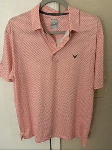 Polo de golf Callaway Opti-Dri talla mediana rosa para hombre - Imagen 1 de 5