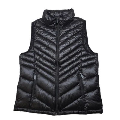 Love Tree Ultra Light Puffer Vest Womens Medium Black Zip Up Packable - Image 1 of 4