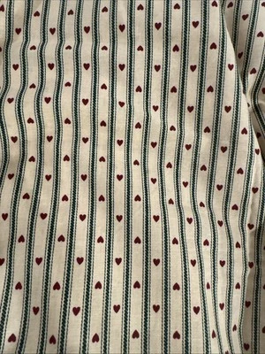Corazones y rayas vintage a rayas beige algodón sin marca por media yarda Foto 1 de 3