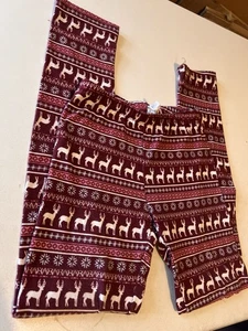PINK REPUBLIC Girls Kids size 7-8 Leggings Pants Christmas Winter Reindeer - Picture 1 of 5