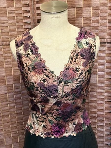 Vtg Y2K Cache Fairycore Whimsygoth Romantic Grunge Sleeveless Top USA Large - Picture 1 of 12