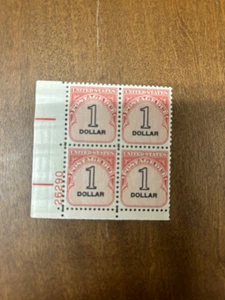 Plate Block of 4 stamps - Scott J100 - $1.00 - Postage Due - 1959 - MNH - Picture 1 of 1