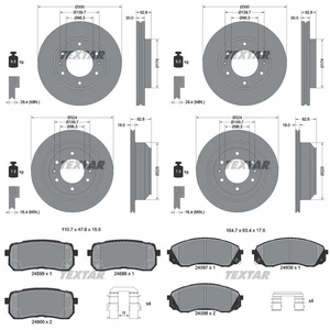TEXTAR BREMSSCHEIBEN + BELÄGE VORNE + HINTEN für HYUNDAI H-1 TQ Cargo Travel - Bild 1 von 5