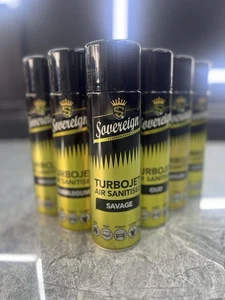 3 x Sovereign Savage Turbojet Air Sanitiser Car Home Office Freshener Spray mix - Picture 1 of 10