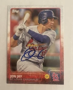 Jon Jay SIGNED 2015 Topps Baseball Card #11 AUTO St. Louis Cardinals - Picture 1 of 2
