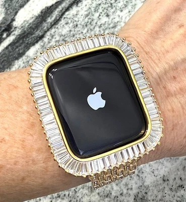 49 Ultra серии желтое золото Lab бриллиант Apple Watch чехол Apple Watch блестящий - Изображение 1 из 4