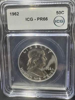 1962 Franklin Half Dollar PR66 CAM ICG Free Shipping - Image 1 of 2