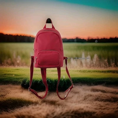 Calvin Klein Mini Icon Backpack Ultralight Embossed Logo 9" Modern Red - NWOT - Image 1 of 4