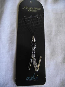 BIJOU pour portable - Motif  LETTRE  INITIALE  N   -  strass blanc - Picture 1 of 1