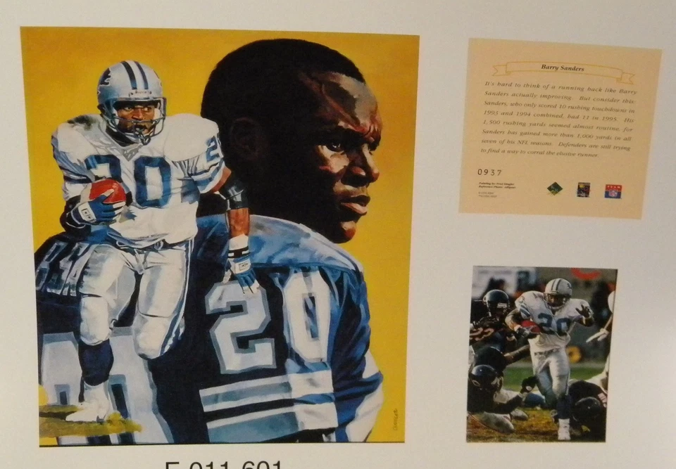 Barry Sanders Detroit Lions NFL11x14 Impresiones Salón de la Fama Oklahoma St 2 Salón de la Fama Foto 1 de 1