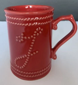 Taza de café inicial Food Network letra J, detalle de cuerda, apta para microondas, ROJA - Imagen 1 de 4