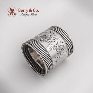 Aesthetic Coin Silver Napkin Ring Floral Foliate Coin Silver Towle 1880