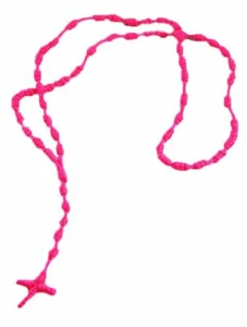 Collar con cuerda rosario cruz para hombre City 28" rosa neón - Imagen 1 de 1