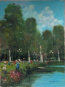 "Celebrate I" Vintage Oil on Canvas - Artist Signed: Amalfitano - Picture 1 of 4