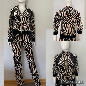 NWT WOMEN VELOUR TRACKSUIT 2PC SET JACKET/PANTS ANIMAL PRINT ZIP LOUNGEWEAR $300 - Picture 1 of 11