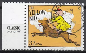 USA perfettamente timbrato 32c The Yellow Kid fumetto animazione 1995 timbro tondo /5561 - Foto 1 di 1